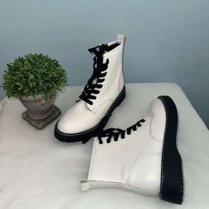 White Combat Boots
